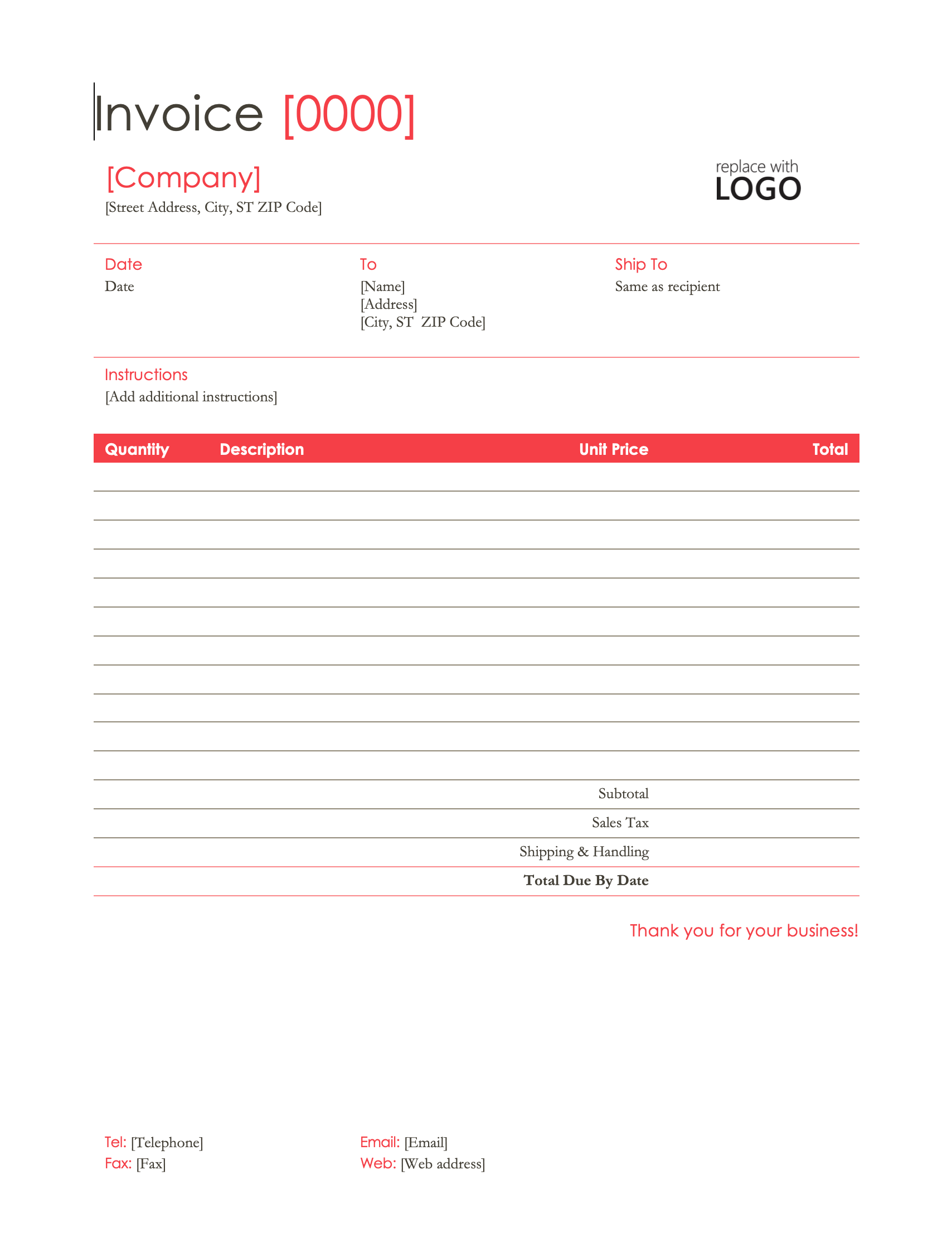 Contemporary Invoice Invoice Template Preview